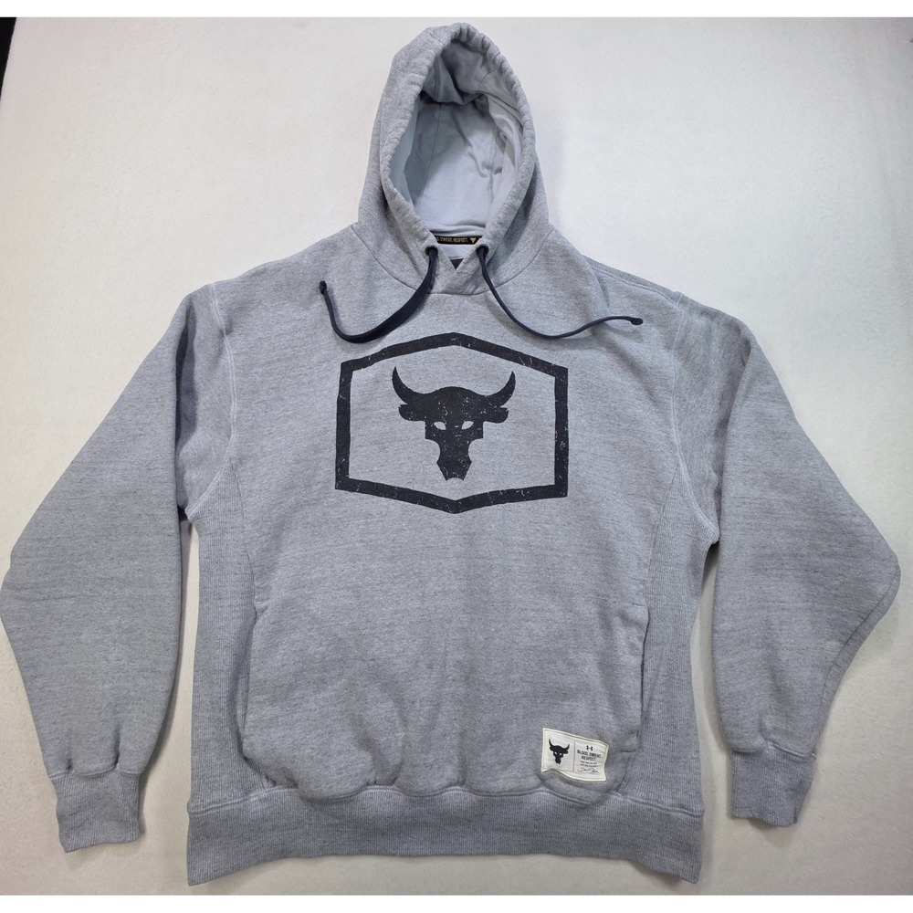 Under Armour Project Rock Hoodie Mens L LIMITED USE Heavy Cotton Pullover